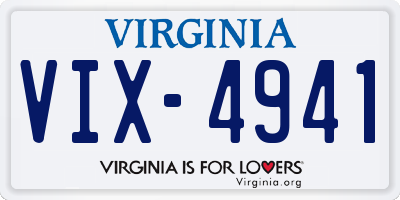 VA license plate VIX4941