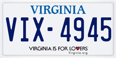VA license plate VIX4945
