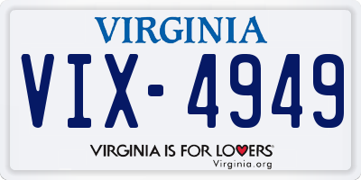 VA license plate VIX4949