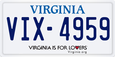 VA license plate VIX4959