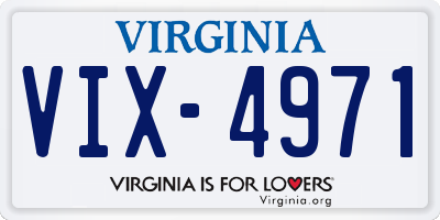VA license plate VIX4971