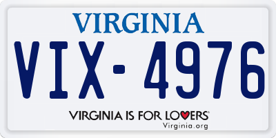 VA license plate VIX4976