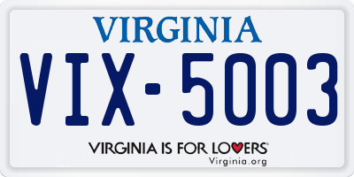 VA license plate VIX5003