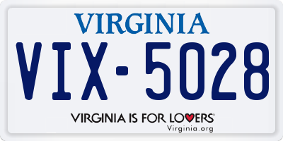 VA license plate VIX5028