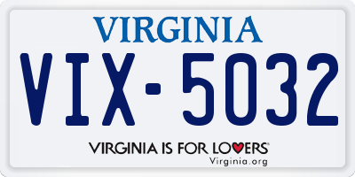 VA license plate VIX5032