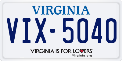 VA license plate VIX5040