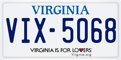 VA license plate VIX5068