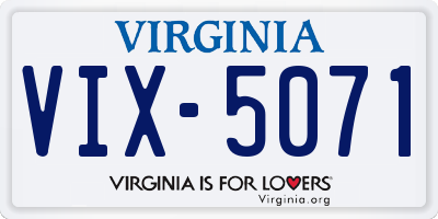 VA license plate VIX5071