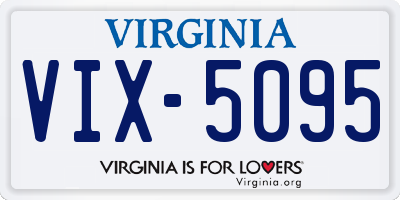 VA license plate VIX5095