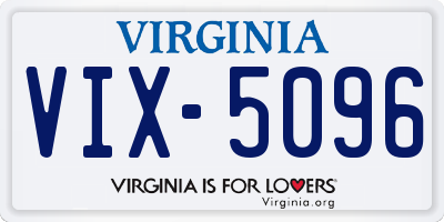 VA license plate VIX5096