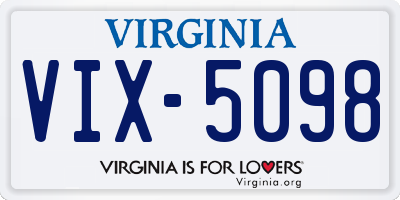VA license plate VIX5098