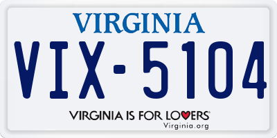 VA license plate VIX5104