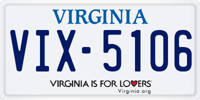 VA license plate VIX5106
