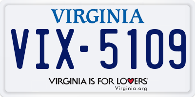 VA license plate VIX5109