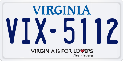 VA license plate VIX5112