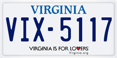 VA license plate VIX5117