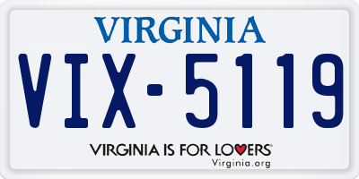 VA license plate VIX5119