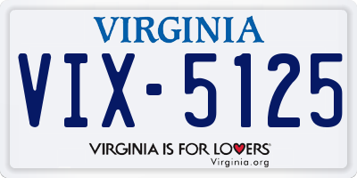 VA license plate VIX5125