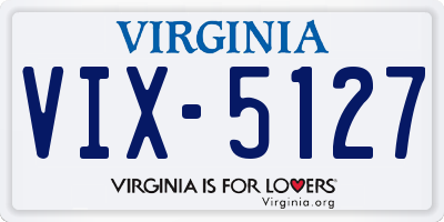 VA license plate VIX5127