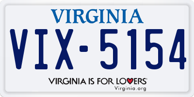VA license plate VIX5154