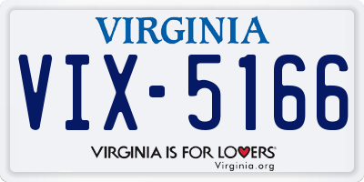 VA license plate VIX5166