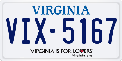 VA license plate VIX5167