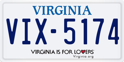 VA license plate VIX5174