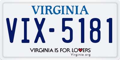 VA license plate VIX5181
