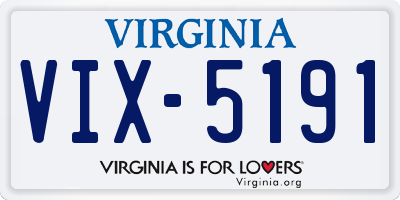VA license plate VIX5191