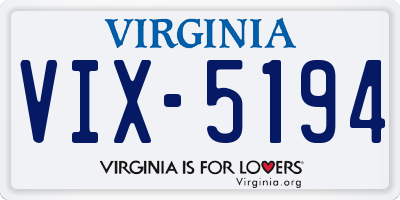 VA license plate VIX5194