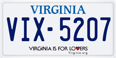 VA license plate VIX5207