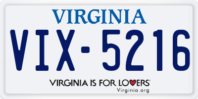VA license plate VIX5216
