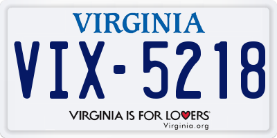 VA license plate VIX5218