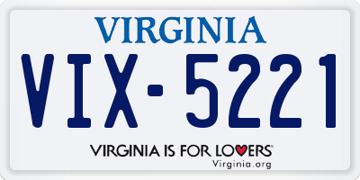 VA license plate VIX5221
