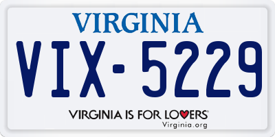 VA license plate VIX5229