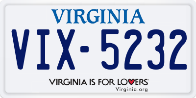 VA license plate VIX5232