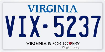 VA license plate VIX5237