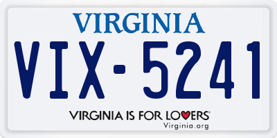 VA license plate VIX5241
