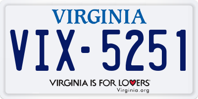 VA license plate VIX5251