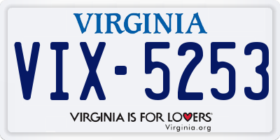 VA license plate VIX5253