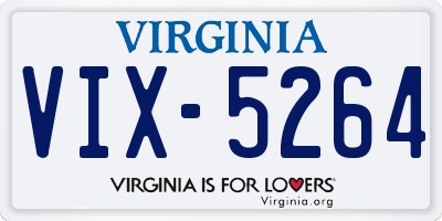 VA license plate VIX5264