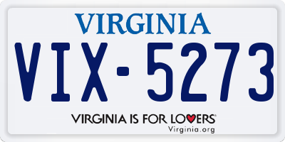 VA license plate VIX5273