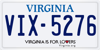 VA license plate VIX5276