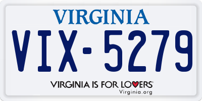 VA license plate VIX5279