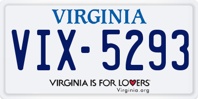 VA license plate VIX5293