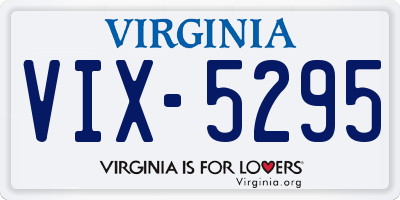 VA license plate VIX5295