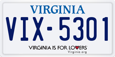 VA license plate VIX5301