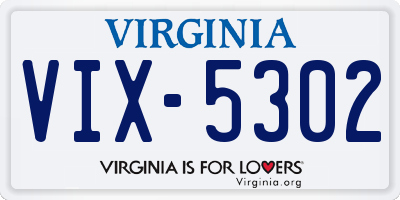 VA license plate VIX5302