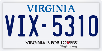 VA license plate VIX5310