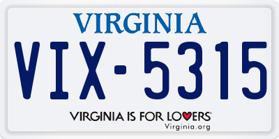 VA license plate VIX5315